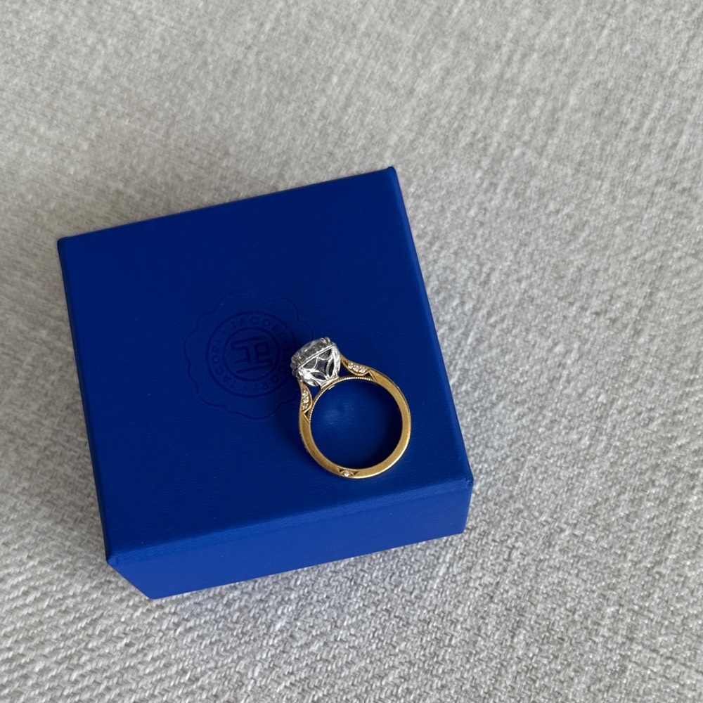 Tacori 18 kYellow gold Engagement Ring with Diamonds and bloom in platinum - Picture 4 of 5